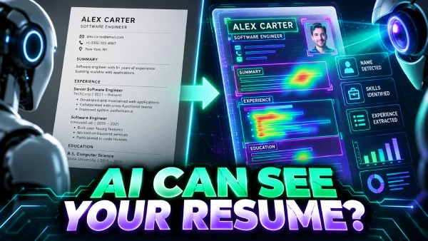 AI computer vision examines resume visual hierarchy and layout