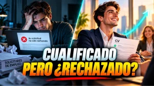 Candidato cualificado rechazado junto a su versión segura con un currículum