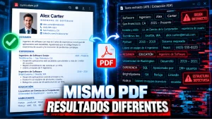 PDF legible frente a extracción de texto desordenada