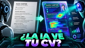 IA visual analizando la jerarquía y el diseño de un currículum